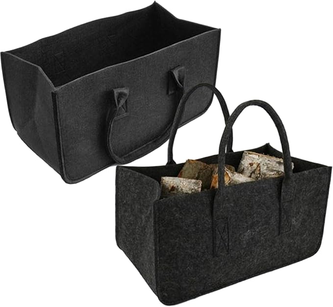 Felt Storage Bins 2Pcs 20x10x10 Inch Large Capacity Felt Basket with Handle Multi-Purpose Bag for Grocery, Shopping Bag
