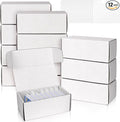 Trading Card Storage Box with Dividers, 12 Pack • 400 Count Bulk Card Collection Case, Corrugated Cardboard Storage Box for Sports, TCG/Magic/Mtg Cards (Horizontal Length 7.5 Inch)