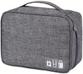 Travel Cable Organizer Bag for Electronics Accessories Portable Tech Carrying Large Storage Case for Charger, Cord, Power Bank, Hardware Waterproof (1PCS) (Grey)