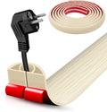 Floor Cord Cover Self Adhesive Cord Hider,20FT Cable Management, Extension Strip Protector for Wires, Prevent Cable Trips for Offices, Gyms, Exhibitions Cavity:0.39"(W) x 0.27"(H) Yellow Wood