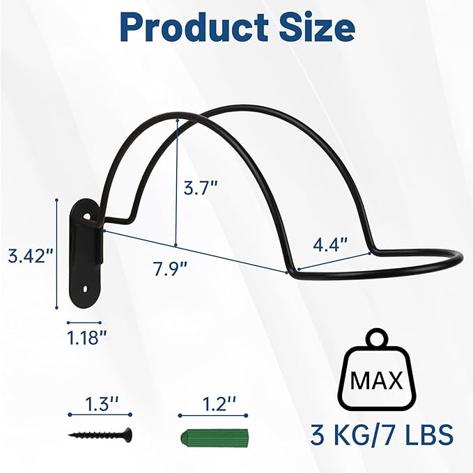 2 Pcs Helmet Rack Hanger Wall Mount Display, Helmet Holder Hooks Wall Mount for Equestrian Motorcycle Hat - White & Black