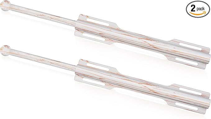 FIRJOY 12" Valet Rod for Closet Pull Out (2 Pack, Marble Grain)