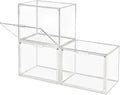 Clear Stackable Plastic Storage Bins with Magnetic Lid, Dustproof Book & Cosmetic Display Cases, Large Figures Collectibles Showcase, Shoe Box, Protection Organizer (Clear-L-3 Pack)
