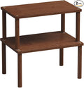 Cabinet Organizer Shelf(Set of 2),Kitchen Counter Shelves,Bamboo Spice Rack Countertop and Cabinet,Stackable Expandable,Medium(Brown)
