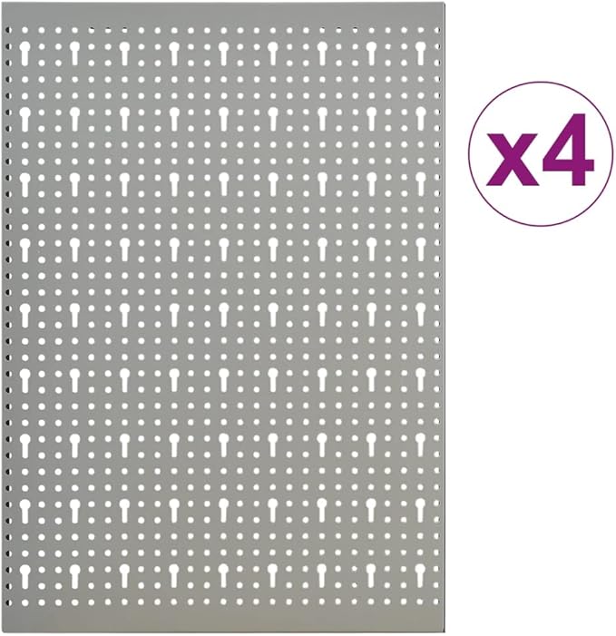 Wall-Mounted Peg Boards 4 pcs 15.7"x22.8" Steel 145350