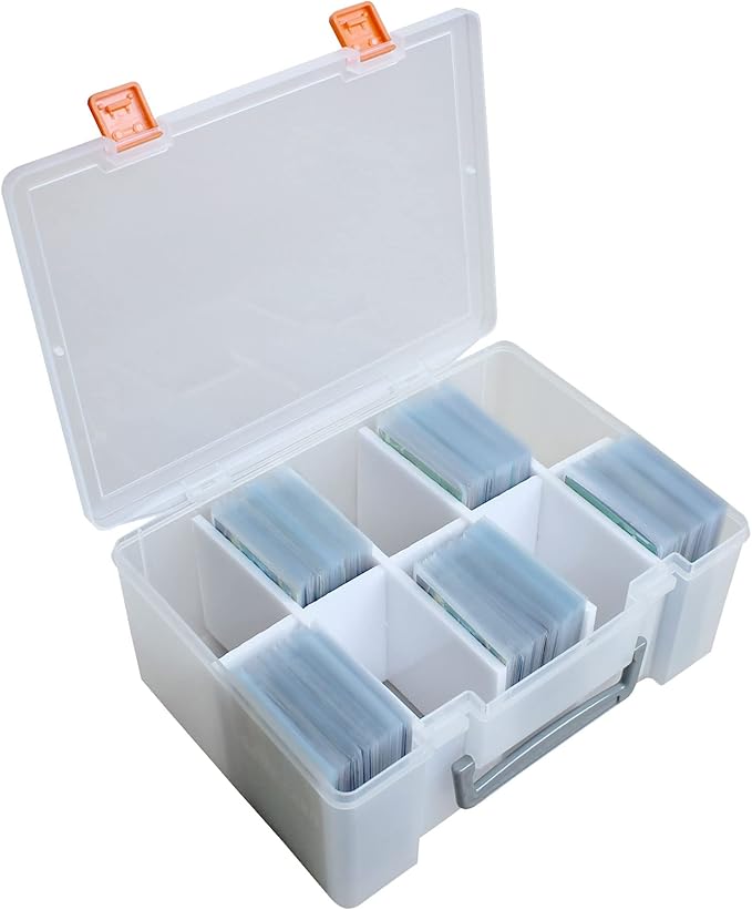 PASOL Clear Card Storage Box - 1000+ Hard Case Card Holder, Portable Card Organizer for Collectible Trading Cards and Sports Cards (Small)