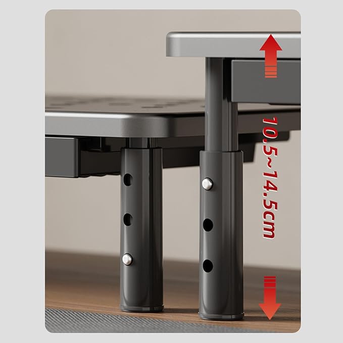 Bewinner Computer Monitor Stand Riser, Desk Organizers and Accessories with Drawer, Office Desk Accessories Metal Printer Laptop Stand20KG Bearing (Black)