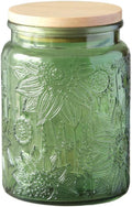 Green Glass Canister, Candy Jar with Lid, 23.7 FL OZ Vintage Colored Mason Jars for Kitchen Decorative Jar for Coffee Tea Candy Cookies, Cute Jars (Green, 1 Pack)