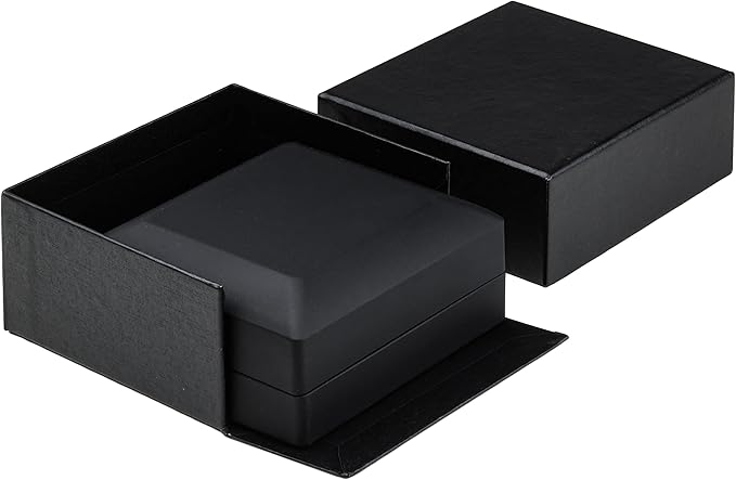 Allure,Luxury Earring & Pendant Box With LED Light, Square Shaped Elegant Diamond Pendant & Earring Case, Black Velvet Interior Jewelry Display Gift Box For Unique Proposal, Engagement Or Wedding