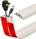 Floor Cord Cover Self Adhesive Cord Hider Floor Extension Cord Covers for Floor Power Cord Protector Cable Management Prevent Cable Trips Cable Cavity 0.59" W x 0.31" H (Beige Wood, 20Ft)