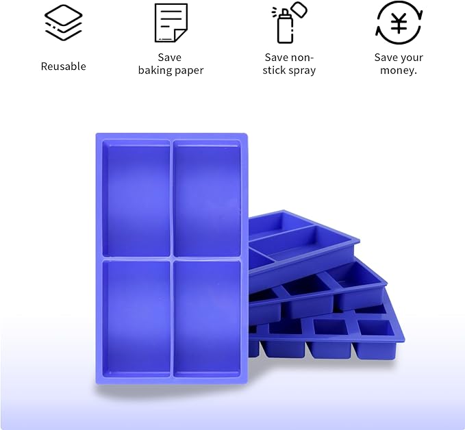 4 Pcs Silicone Tray Dividers for Harvest Right Freeze Dryer,Silicone Food Molds for Harvest right freeze dryer accessories，Reusable Dryer Food Freezer Trays (Purple,Mixing cavity)