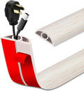 Floor Cord Cover Self Adhesive Cord Hider Floor Extension Cord Covers for Floor Power Cord Protector Cable Management Prevent Cable Trips Cable Cavity 0.32" W x 0.32" H (Beige Wood, 20Ft)