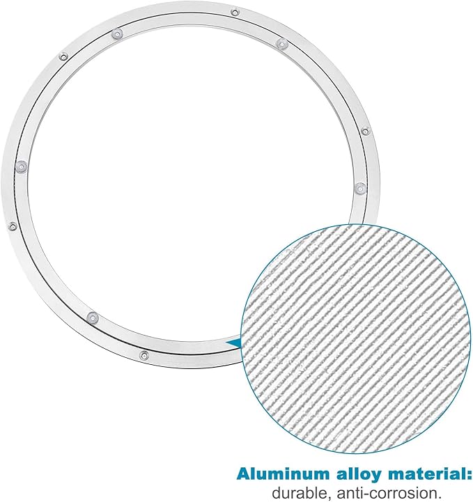 MECCANIXITY Aluminum Lazy Susan 20 Inch Turntable Ring Large Bearing Metal Rotating Turntable Bearings Swivel Plate Hardware for Round Dining-Table Showcase Display Stand Services Silver