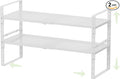Expandable Countertop Organizer Rack/Shelf with Borders. for Kitchen, Pantry or Office - Heavy-Duty Steel Construction