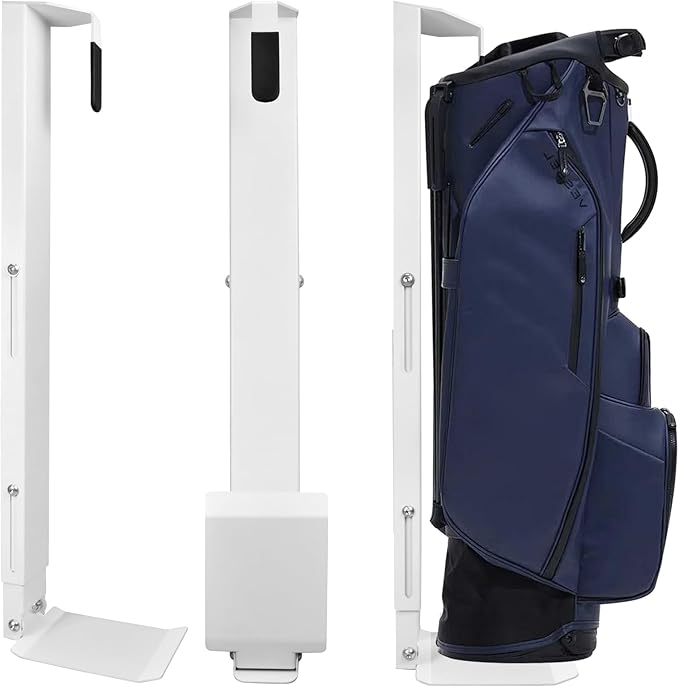 Wall Mount Golf Bag Storage Stand Organizer Rack for Garage, Air Spring Sliding System Single Golf Bag Holder for Wall, Golf Storage Organizer for Golfing Clubs, Home, Basement