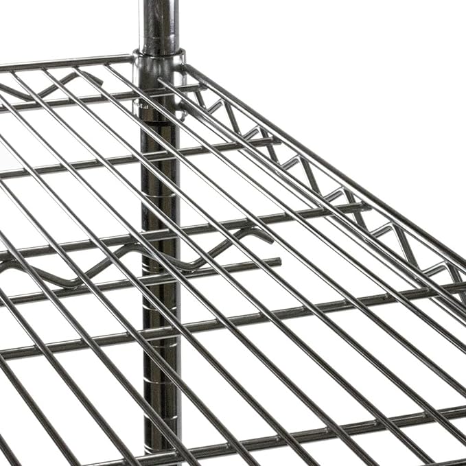 Shelving Inc. 8" d x 18" w Chrome Wire Shelving with 1 Tier Shelf, Weight Capacity 800lbs Per Shelf