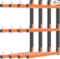 Lumber Rack Wall Mount, Lumber Storage Rack, Heavy Duty Wood Storage Racks with 6-Level System, 720 lb Sturdy Garage Wood Organizer, Orange Lumber Metal Racks for Indoor and Outdoor (4 PACK)
