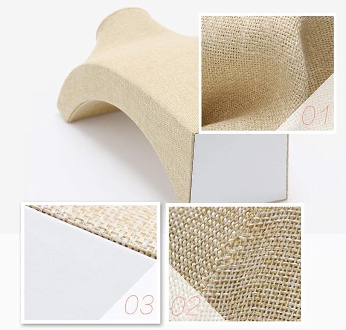 Beige Linen Necklace Display Bust - 13.7" Jewelry Holder for Necklaces, Bracelets, Figure Display Stand (35x20cm)
