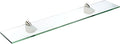 Spancraft Glass O-12x33-Brushed Steel Oriole Glass Shelf, Brushed Steel, 12" x 33"