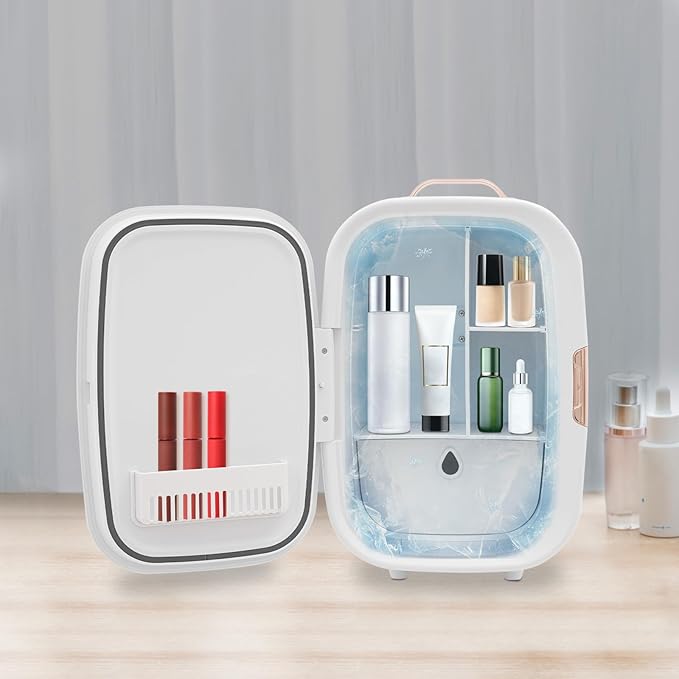 12.68Qt Portable Small Refrigerator Cosmetics Refrigerator Mini Fridge with Constant Temperature( 4-60℃/39.2-140℉) Personal Beauty Fridge for Bedrooms, Offices, Dormitories, Dressing Rooms(White)