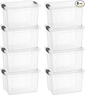 Superio Storage Bins with Lids- 8 Pack, 4.75 Qt Clear Boxes for Organizing, Stackable Plastic Containers- BPA Free, Non-Toxic, Odor Free, Organizer for Home, Office, Dorm