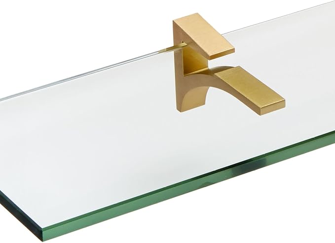 Spancraft Glass C-12x14-Brushed Bronze Cardinal Glass Shelf, Brushed Bronze, 12" x 14"