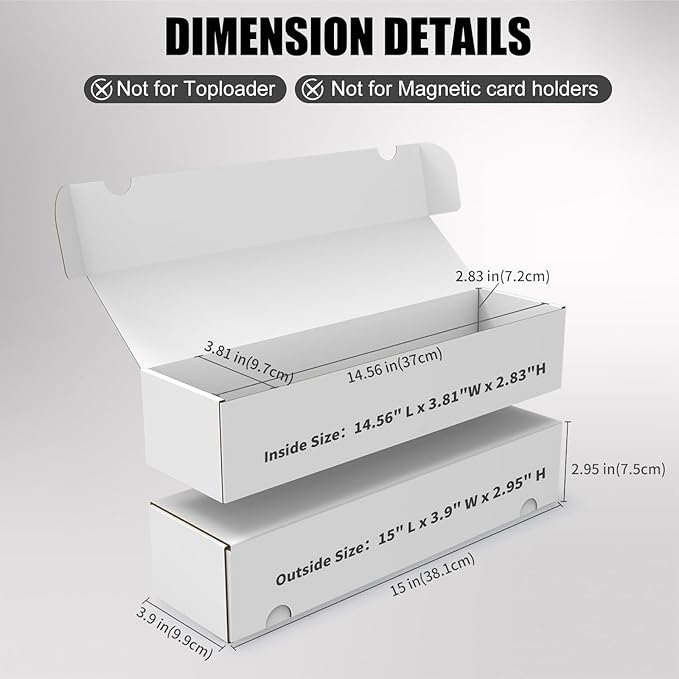 Trading Card Storage Box, 20-Pack 1100 Count White Corrugated Cardboard Bulk Sports Storage Box for TCG/Magic/Mtg Basketball Cards, Collectible Trading Cards