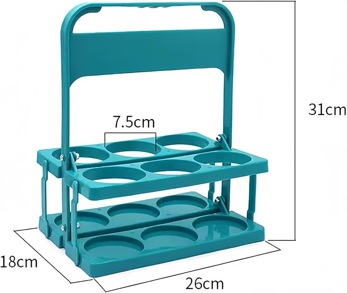 Foldable Beer Carrier 2/4/6 Pack, Heavy-Duty Plastic Drink Caddy, Portable Beverage Tote with Handle,cup carriers (blue, 4 cups)