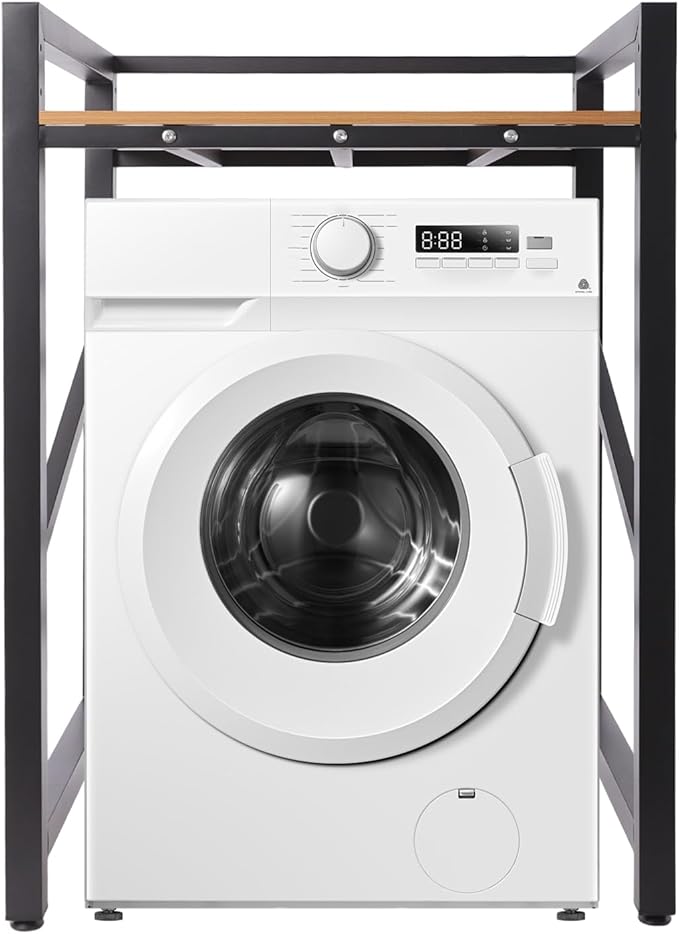 Over The Washer and Dryer Storage Shelf, Height Adjustable Washer Dryer Stacking Rack Stand for Bathrooms Laundry Rooms, Load Capacity 660 lbs