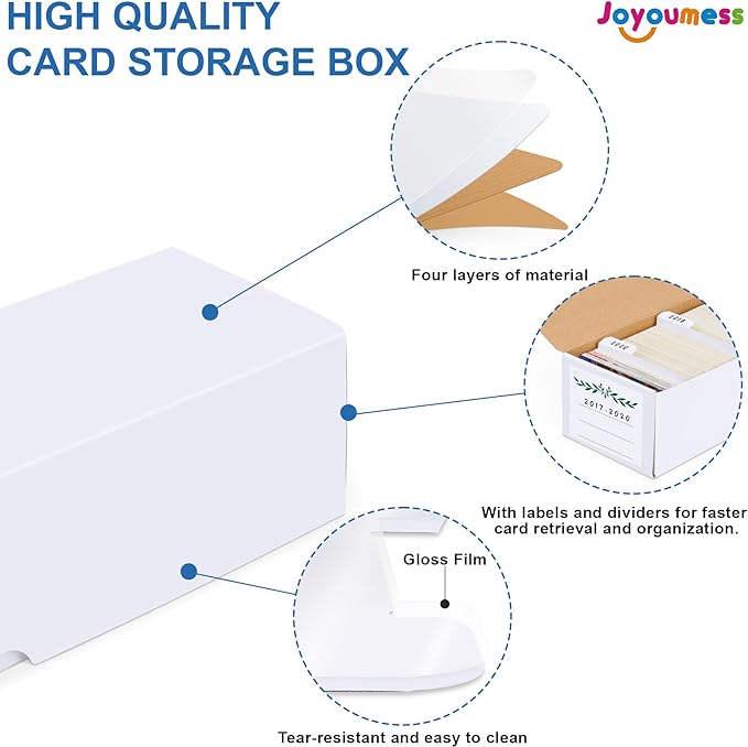 Trading Card Storage Box with Dividers, Cardboard Cards Organizer Box for Baseball, Sports, Game, Playing Card Collection, pack of 6, White&Brown