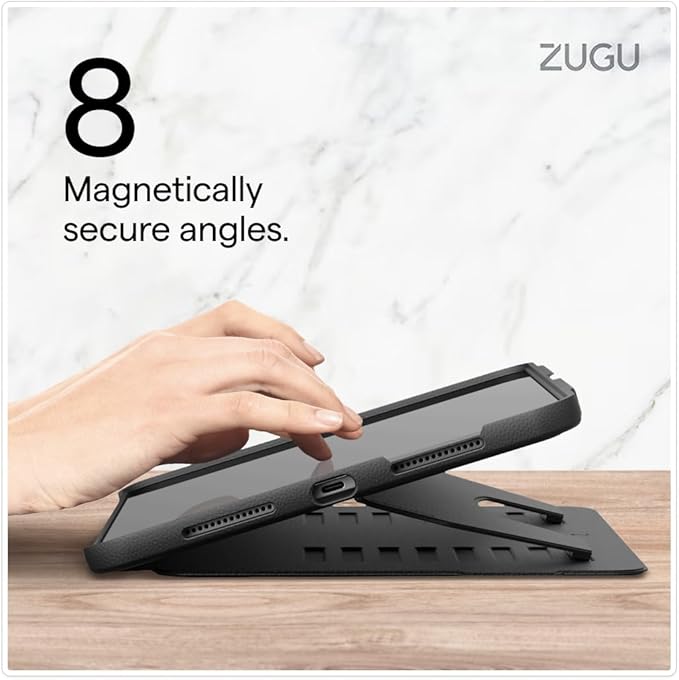 ZUGU CASE for iPad Air 11 (M3 2025 / M2 2024) iPad Air 4 & 5 10.9 Inch (2020/2022) - Protective, Ultra Thin, Magnetic Stand, Sleep/Wake Cover with Apple Pencil Charging & Storage - Black