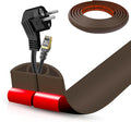 Floor Cord Cover Cable Cavity Self Adhesive Cord Hider Floor 10FT Floor Cable Management Power Cord Protector Floor Electric Cord Covers for Offices, Gym, Exhibitions (CoffeeBrown, 1.57" x 10')