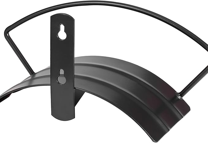 Eastrans Wall Mount Garden Hose Holder, Heavy Duty Water Hose Holder Easily Holds Up to 125 Feet 3/4’’ Hose, Solid Metal & Rust-Free, Perfect Garden Hose Storage for Outside Yard Lawn,Black