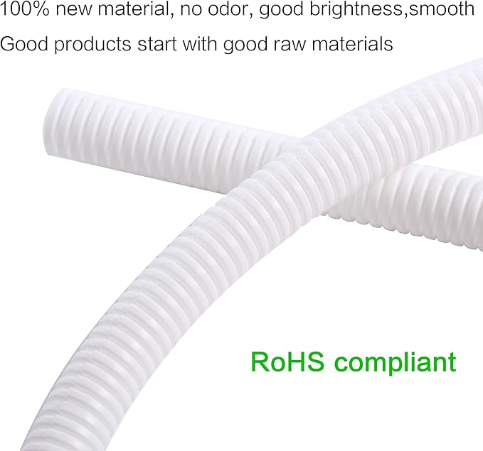 Alex Tech 10ft - 1 inch Split Wire Loom Tubing - White