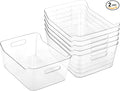 Clear Plastic Storage Bins-Pantry Organizers & Storage Containers-Refrigerator Organizer Bins with Handle - Home Organization Must Haves for Kitchen (Clear 2 Pack-Large)