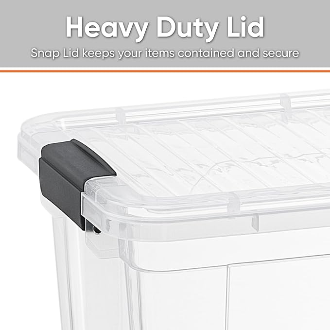 Superio Clear Storage Boxes with Lids, 8.7 Quart Plastic Container Bins for Organizing, Stackable Crates, BPA Free, Non Toxic, Odor Free, Organizers for Home, Office and Dorm, 6 Pack
