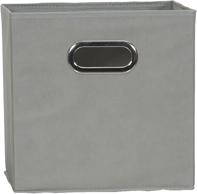 Household Essentials Foldable Fabric Storage Cubes 6-Pack – 11x11x11 Stackable Non-Woven Bins with Chipboard Sides & Grommet Handles – Closet, Shelf, Nursery, or Office Organizer – Dove Gray