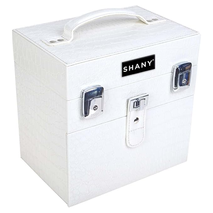 SHANY Color Matters - Makeup Travel Case Nail Accessories Organizer and Makeup Train Case - Makeup Storage Box - White Lily