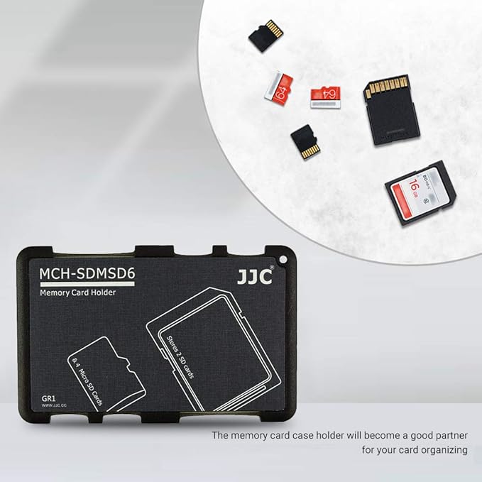 6 Slots SD Micro SD Card Case Storage Organizer, Lightweight Ultra-Thin Credit Card Size fit 2 SD SDHC SDXC Cards and 4 Micro SD TF MSD Cards