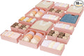 DIMJ Drawer Organizer for Clothing, 18 Pack Fabric Drawer Organizer Bins, Foldable Sock Organizer for Drawer, Dresser Organizer for Clothes, Socks, Bra, Tie