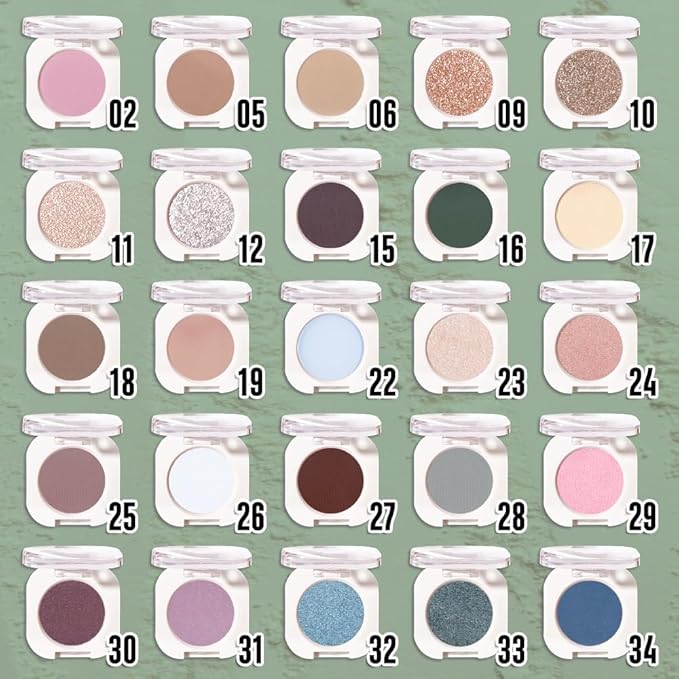 Green Single Matte Eyeshadow Makeup, Neutral Powde Eye Shadow for Women, Forest Green Matte Singles Eyeshadow Palette Pigmented Waterproof, sombras para ojos, Girls Christmas Eyeshadows Gift 16