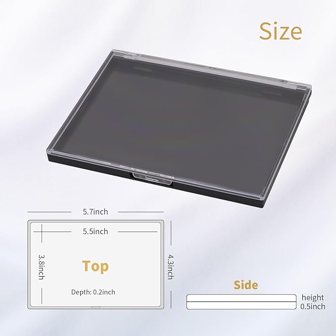 Magnetic Makeup Palette with Clear Top, 3Pack Empty Eyeshadow Pan Dispensing Storage Box with 60Pcs Adhesive Metal Stickers for DIY Cosmetics Lipstick Blush Powder-5.7"x4.3"Palette