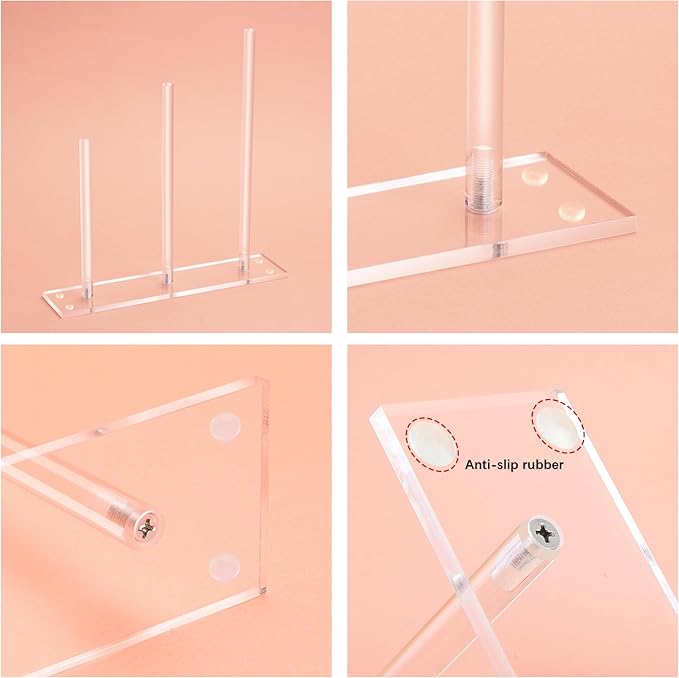 SMUK 2Packs 3-Tiers Acrylic Scrunchie Holder Stand, Clear Hair Tie Organizer Storage for Women Teen Girls Gifts Scrunchy Hair Accessories Organizer