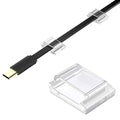 AGPTEK Ethernet Cable Clips, 60 PCS Adhesive Wire Clips, Flat Cord Clips Small Cable Holder Management for Home Wall Flat Ethernet Network Cord Organizer, Decoration Fairy Light Sticky Hooks, Clear