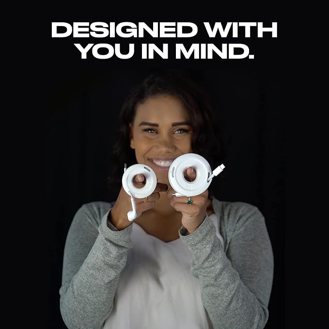 Side Winder Mini and Max Headphone, Earbud and Charging Cable Winder and Organizer Perfect for Wrapping Earbuds and Cords for Travel and Organization 4-Pack (White, Mini)