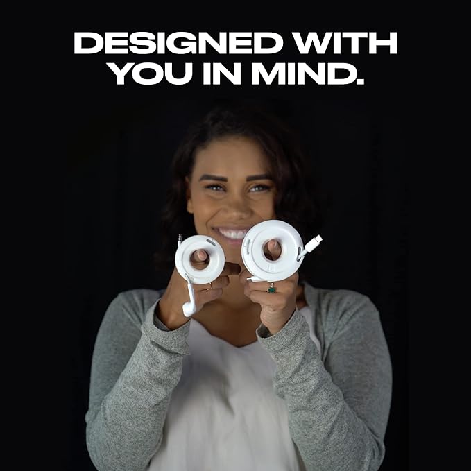 Side Winder Mini and Max Headphone, Earbud and Charging Cable Winder and Organizer Perfect for Wrapping Earbuds and Cords for Travel and Organization (White, Mini)