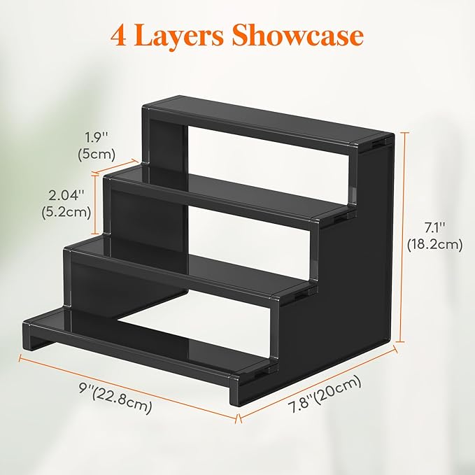 Lifewit Cologne Organizer for Men, 4 Tier Plastic Perfume Stand, Tool-free Assembly, Display Shelf for Fragrance, Aftershave, Skincare, Makeup for Vanity, Bedroom, Bathroom Storage, 9 Inch,1 Pcs