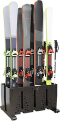 Heavy Duty Metal Ski Storage Rack, 8 Pair Freestanding Steel Ski Holder, Floor Stand Ski Organizer Rack
