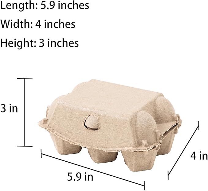 40 Pack Egg Cartons Bulk, 2x3 Style Reusable Empty Natural Paper Pulp Egg Cartons, Sturdy Design Egg Holder Containers for Fresh Chicken Eggs