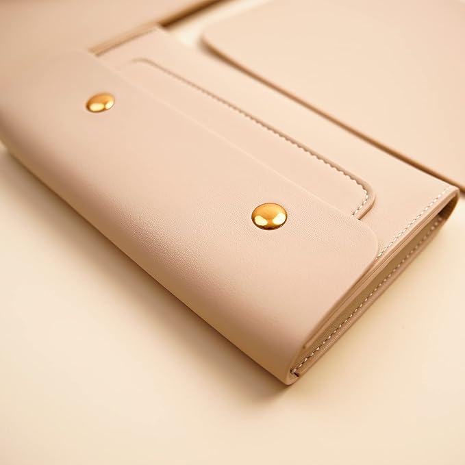 Laptop Sleeve 15 Inch Compatible with New MacBook Pro 15, MacBook Pro 16, Surface Book 15, Dell XPS 15 with Small Pouch, Mouse Pad and Cord Organizer, Color Beige